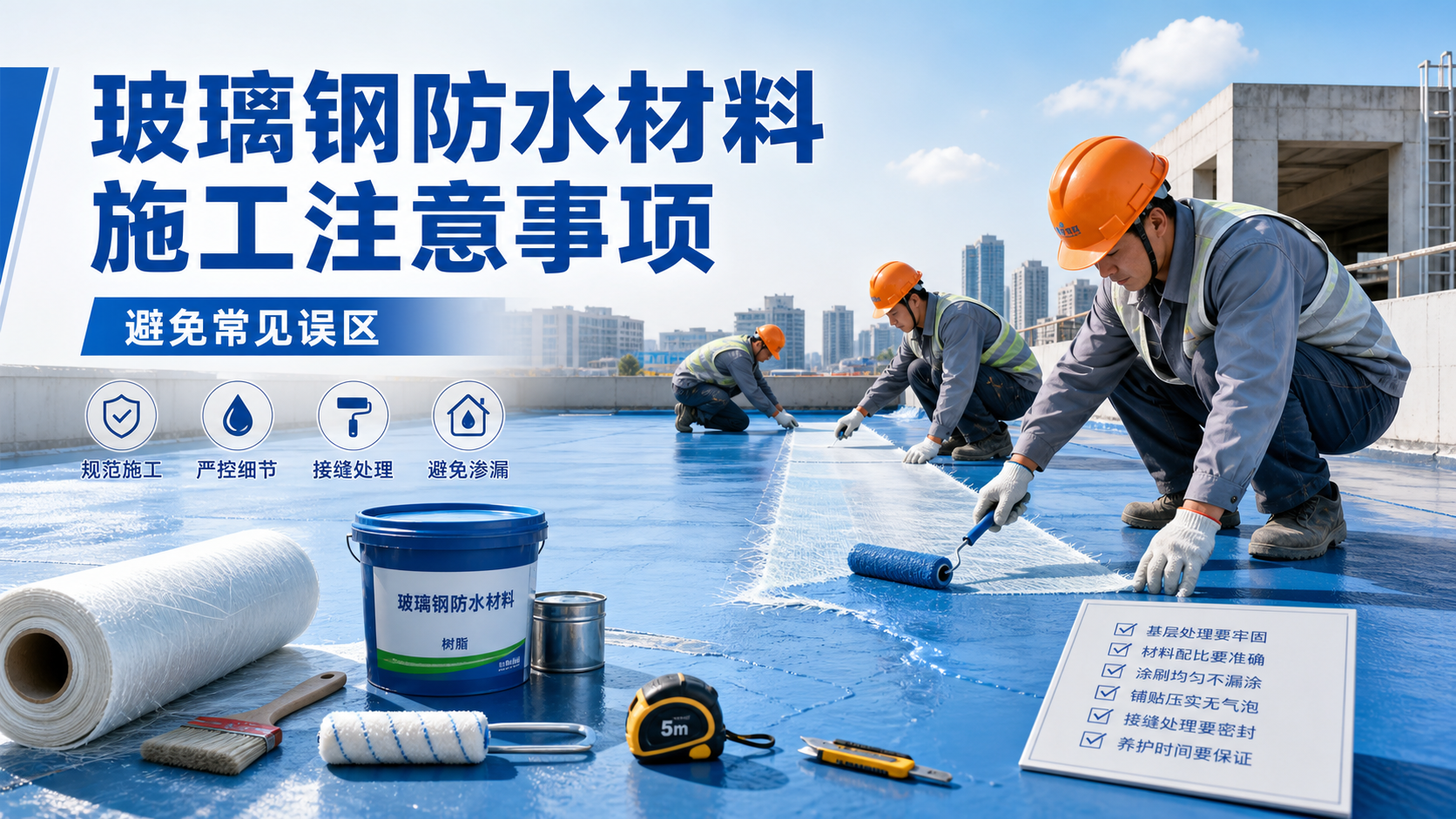 玻璃钢防水材料施工注意事项,避免常见误区 昭通 版